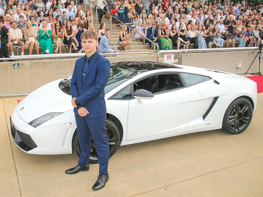 Cory Ashton at the Red Carpet arrivals at Sea World for the Pimpama SHS Formal 2023. Picture: Glenn Campbell