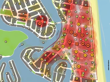 Crime incidents in Surfers Paradise on the Gold Coast during a 12-month period.