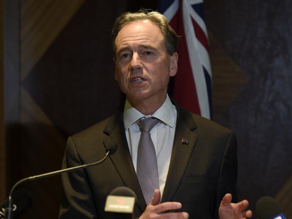 Greg Hunt insists the government has time to reach its September deadline for mandatory vaccines among aged care workers. Picture: Andrew Henshaw / NCA NewsWire