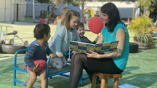 Storytime with Robina First educator Adriana Harmaniakova. Supplied