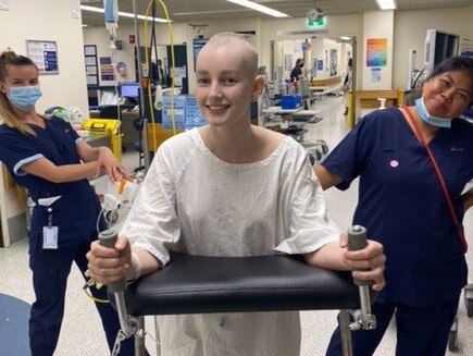 Harriet walking for the first time after her surgery. Picture: Supplied.