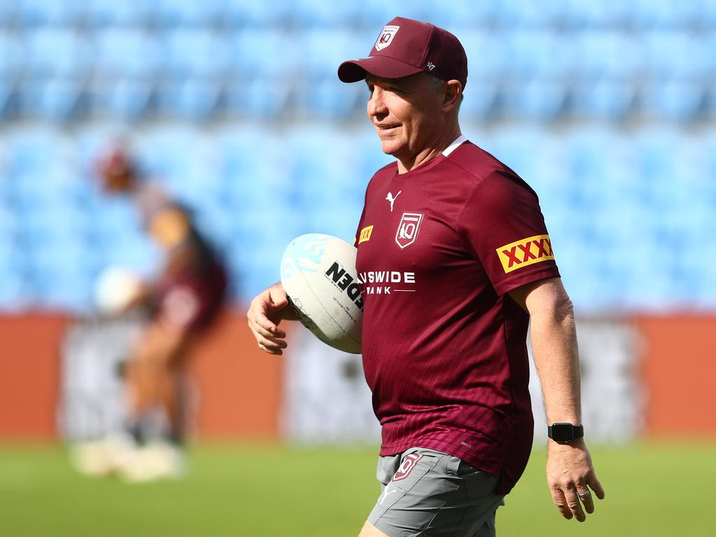 GOLD COAST, AUSTRALIA - JUNE 22: Coach Paul Green looks on during a Queensland Maroons State of Origin training session at the Cbus Super Stadium on June 22, 2021 in Gold Coast, Australia. (Photo by Chris Hyde/Getty Images)