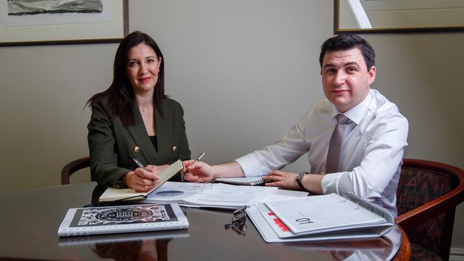 Mary Couros and Alexander Hyde at the Adelaide Town Hall earlier this month. Picture Matt Turner