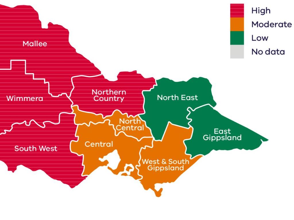 Melbourne North South East West Map Bom Issues Health Warning As Epidemic Thunderstorm Asthma Hits Victoria |  News.com.au — Australia's Leading News Site