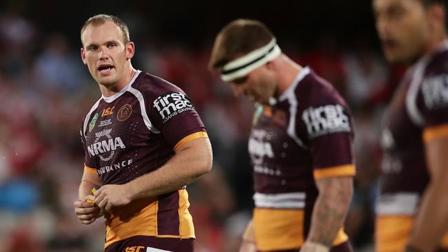 Matthew Lodge in action for the Broncos.