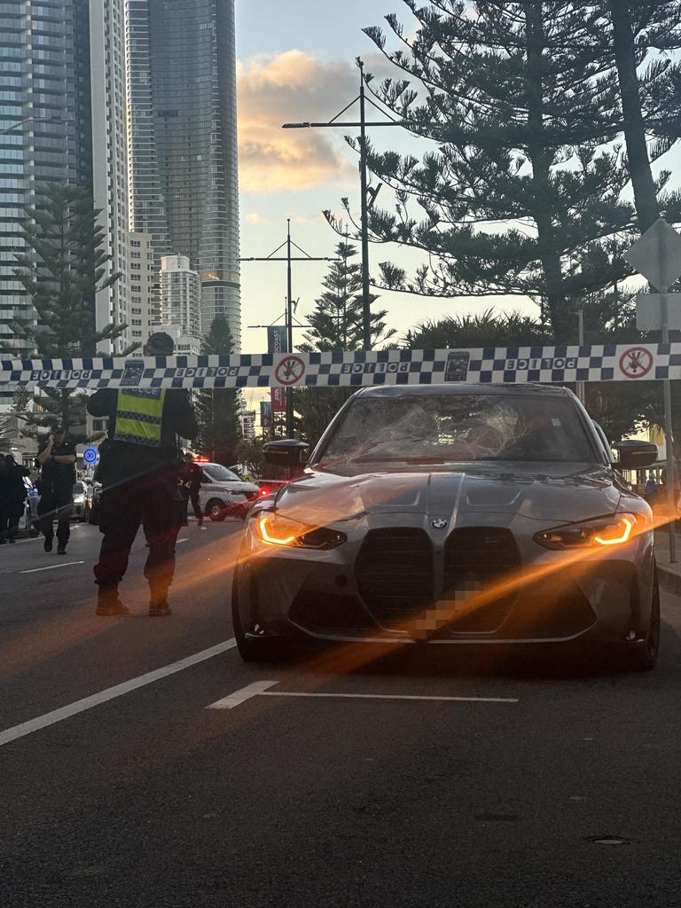 Scene of the accident at The Esplanade in Surfers Paradise. Picture: Ashleigh Jansen.