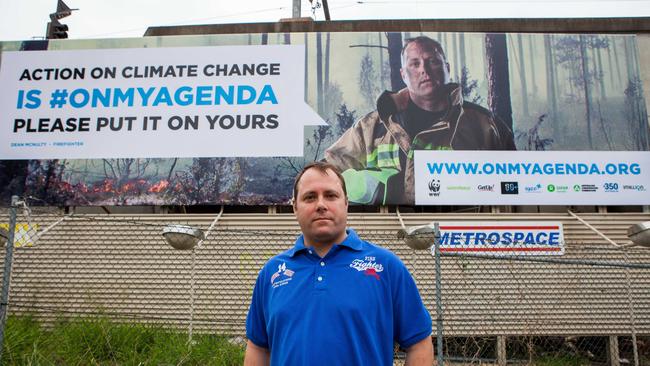 Firefighter Dean McNulty features in the rejected ad for World Wildlife Fund.