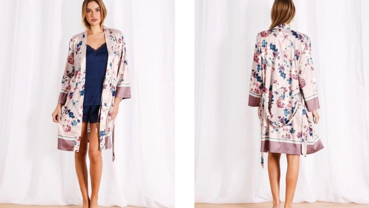 Chloe &amp; Lola Luxe Satin Robe in Floral. Picture: Myer