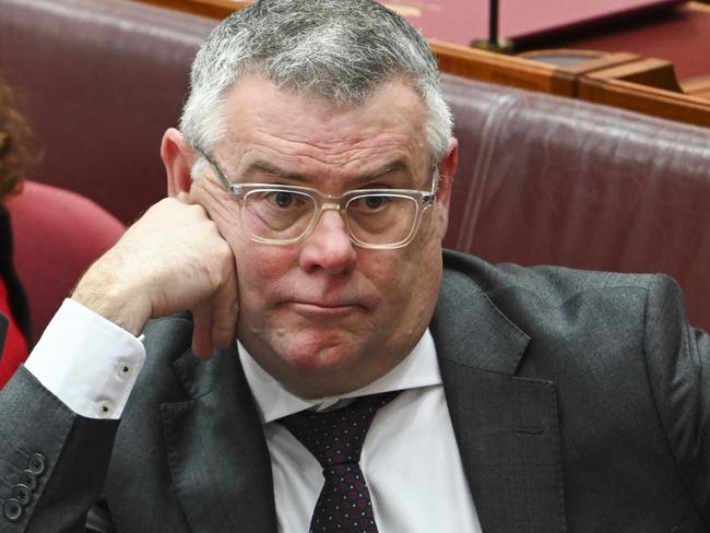 CANBERRA, Australia - NewsWire Photos - August 19, 2024: Senator the Hon Murray Watt during the CFMEU Bill debate in the Senate at Parliament House in Canberra. Picture: NewsWire / Martin Ollman