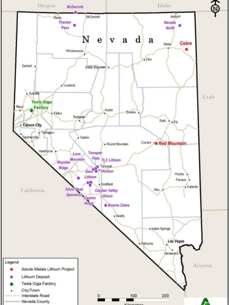 Red Mountain sits to the west of some of America's largest claystone lithium deposits. Pic: ASE