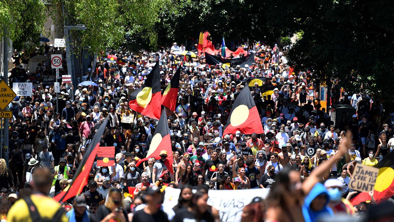 Invasion Day rally Thousands flock to Brisbane CBD for protest The