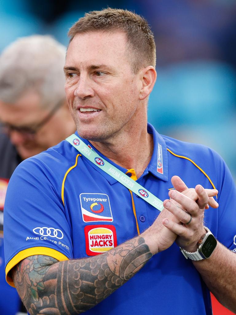 Jarrad Schofield has taken the reins at West Coast. Picture: Dylan Burns/AFL Photos via Getty Images.