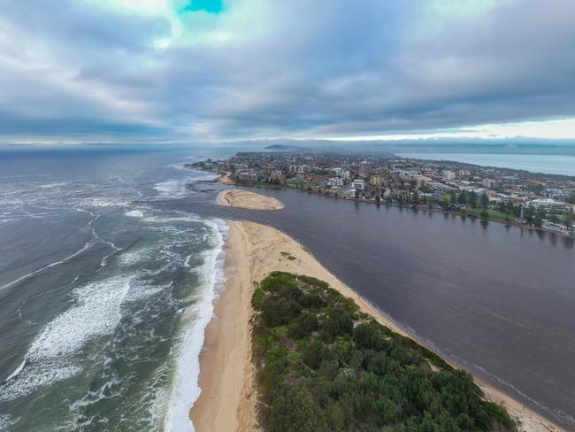 Aerial drone shots of Tuggerah Lakes/The Entrance Channel and the flooding. Picture: @photoslog