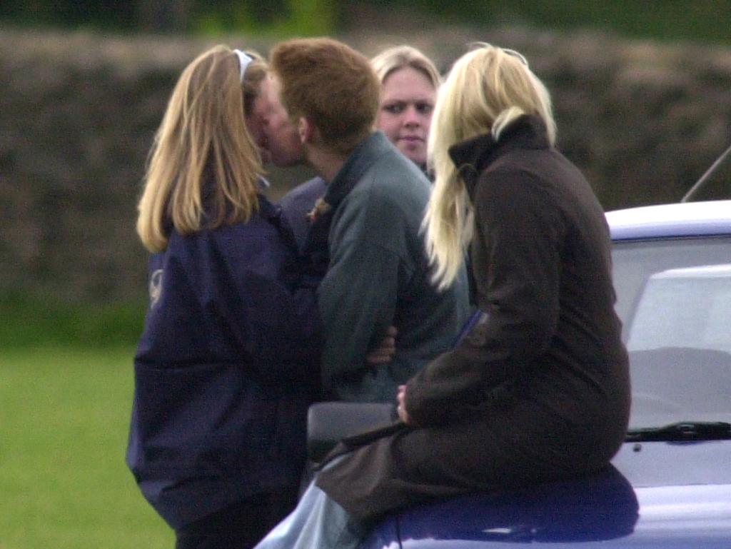 Prince Harry with friends, including Walkpole (pictured centre) At The Beaufort Polo Club. Picture: Antony Jones/UK Press via Getty Images