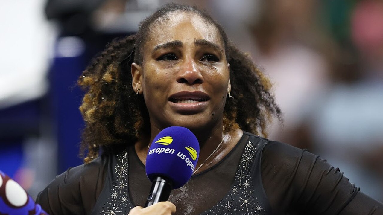 Serena Williams broke down after the loss. Picture: Getty Images