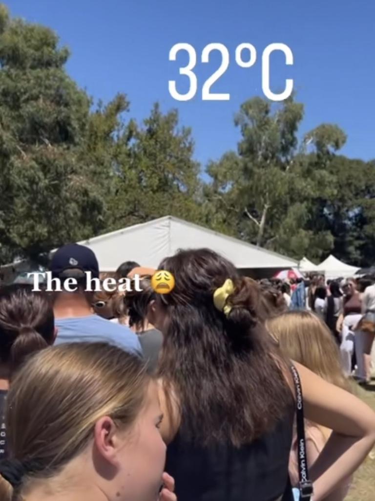 People waited out in above 30 degree heat to get their hands on the merch. Picture: TikTok