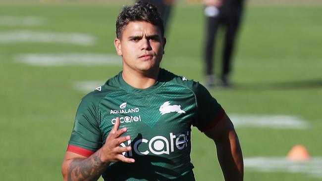 LATRELL MITCHELL and others train on Redfern oval today for the first time in a while .picture John Grainger