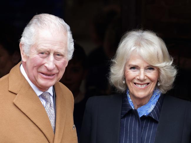 MALTON, ENGLAND - APRIL 05: King Charles III and Camilla, Queen Consort visit the Talbot Yard food court on April 05, 2023 in Malton, England. The King and Queen Consort are visiting Yorkshire to meet local producers and charitable organisations. (Photo by Chris Jackson/Getty Images) (Photo by Chris Jackson/Getty Images)