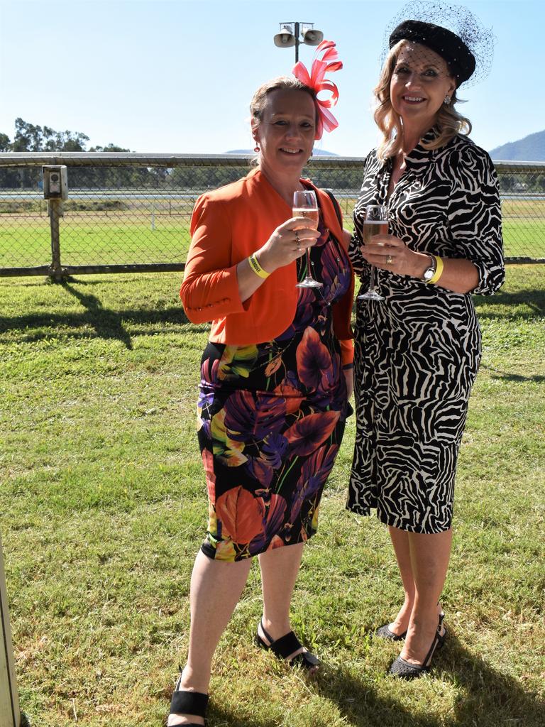 Suzanne Walker and Dianne Ouston at the 2023 Rockhampton Girls Grammar 21st Race Day.