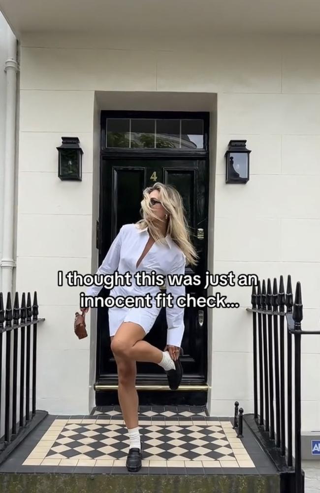 Au Aussie influencer has been shamed for sharing footage she filmed on someone’s front door step. Picture: TikTok/brookemcauley