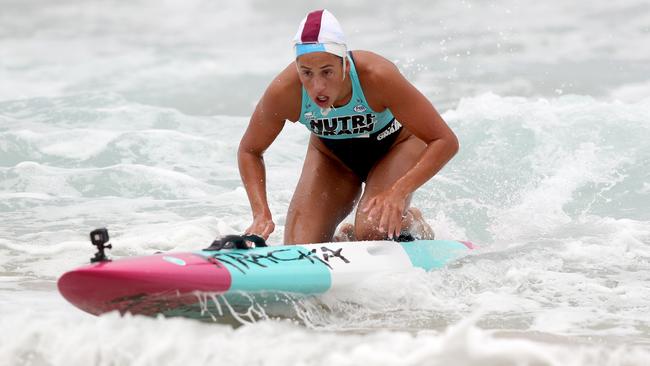 Lana Rogers in action at North Wollongong Beach. Picture: Shane Myers