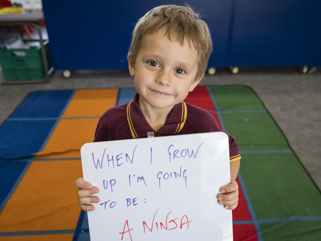 Newtown State School Prep student Hunter on the first day of school, Monday, January 22, 2024. Picture: Kevin Farmer