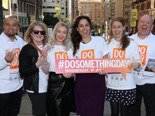 The team from NewsLocal spreading the #DoSomething Day message at Martin Place today.