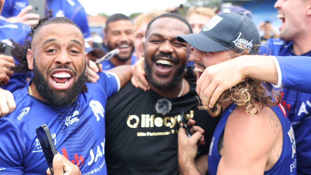 Jon Jones spent the day watching the Bulldogs' training. Picture: Supplied
