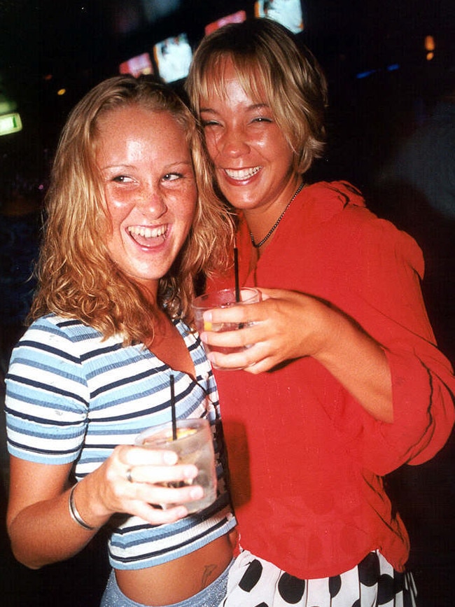 Jane Helmersson and Renae Johnsson at Cocktails and Dreams in 2000.