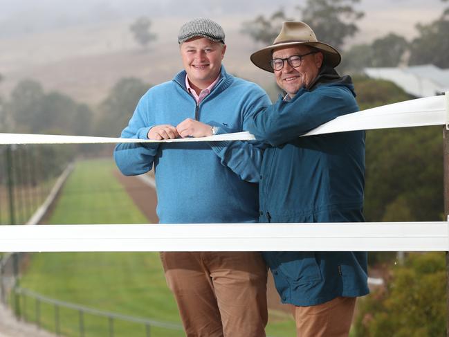 Tony McEvoy and son Calvin at their Kildalton Park stable. Picture: Tait Schmaal