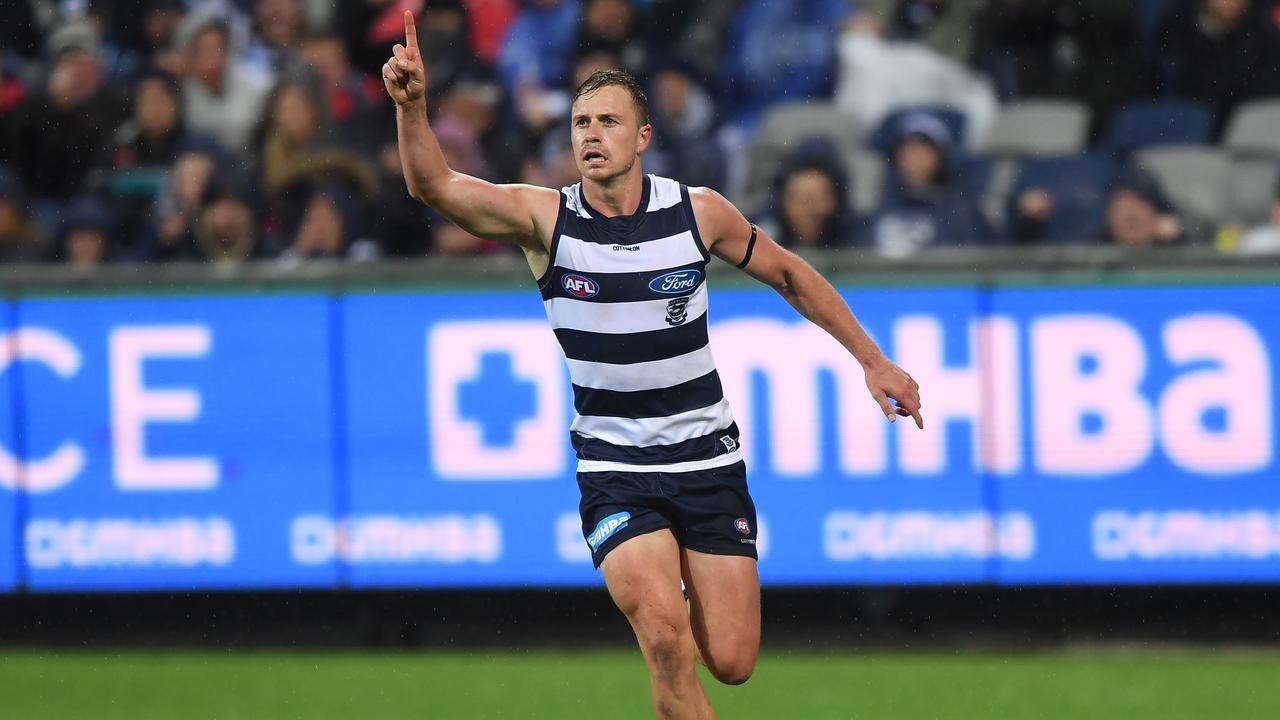 Geelong dominated Melbourne in Round 2. (AAP Image/Julian Smith)