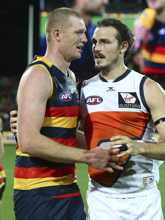 Sam Jacobs will reunite with former Crows teammate Phil Davis at GWS. Picture: Sarah Reed