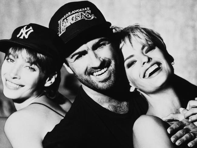 Christy Turlington, George Michael and Linda Evangelista together for his Freedom video. Picture: Supplied