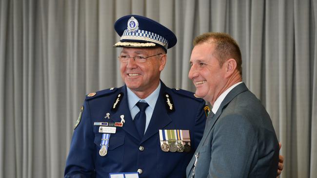 Coffs Clarence Police AwardsOperation Durkin ( Malcolm Nadin man hunt)Assitant Commisioner Max Mitchell with Sergeant Joseph Roach. 14 AUG 2019