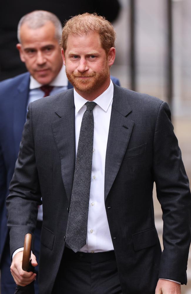 Prince Harry makes an unexpected appearance at the Royal Courts of Justice. Picture: Getty Images