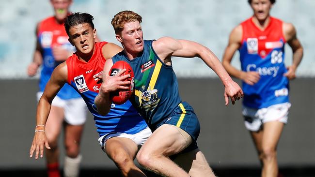 Likely No. 1 pick Matt Rowell in action for the NAB AFL Academy against VFL side Casey in April. Picture: Michael Willson/AFL Photos