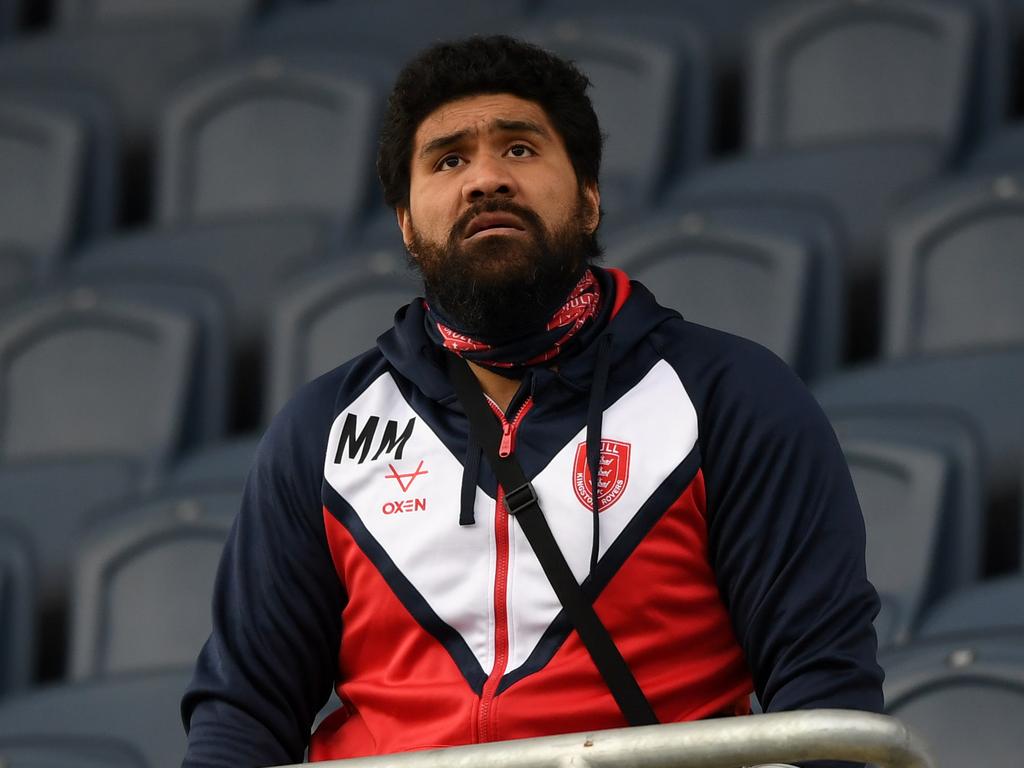 Former Hull KR player Mose Masoe watches from the stands in the UK. Picture: Gareth Copley/Getty