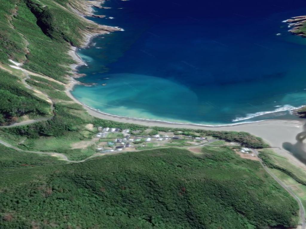 Katoku Beach is one of Japan’s last beaches. Picture: Google Earth