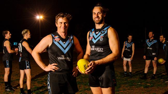 Blackfriars OS coach Jarrad O’Riley (left) needs a couple more wins this season to almost guarantee his club safety in division five. Picture: Morgan Sette