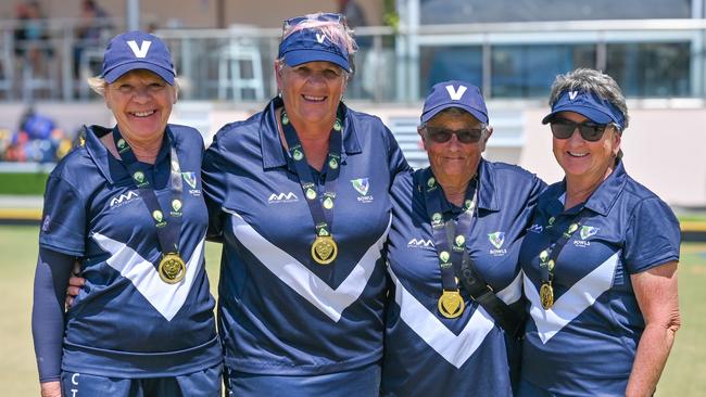 Ocean Grove's Jenny Keep (second from left) skipped the best performing rink at the Australian Senior Sides Championships. Picture: Bowls Victoria