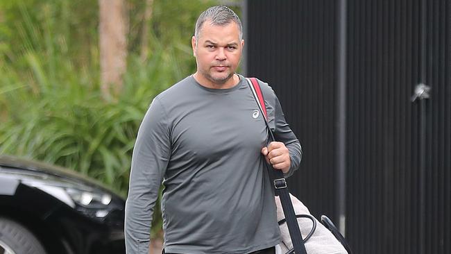 Coach Anthony Seibold arrives at Broncos headquarters on the day of the club’s annual general meeting. Picture: Peter Wallis