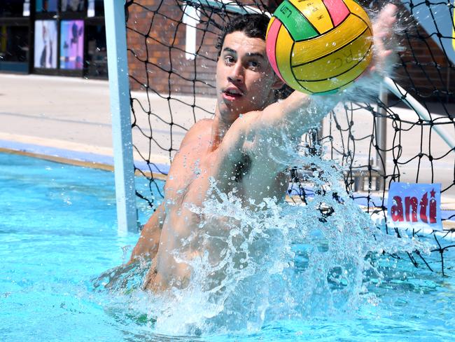 Goalie Noah Bright of the Polo Bears at the Water Polo launch.Thursday October 7, 2021. Picture, John Gass