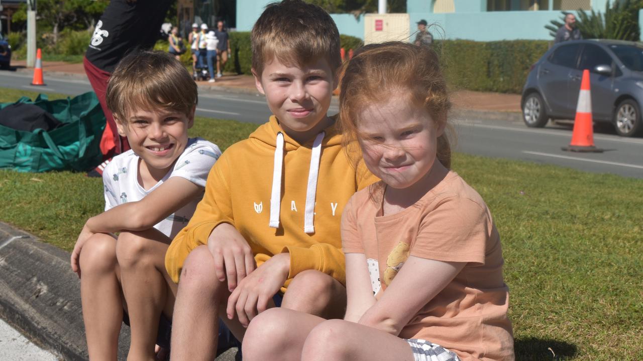 Madeline, Oliver and Samuel at the 2022 Sunshine Coast Marathon. Picture: Eddie Franklin