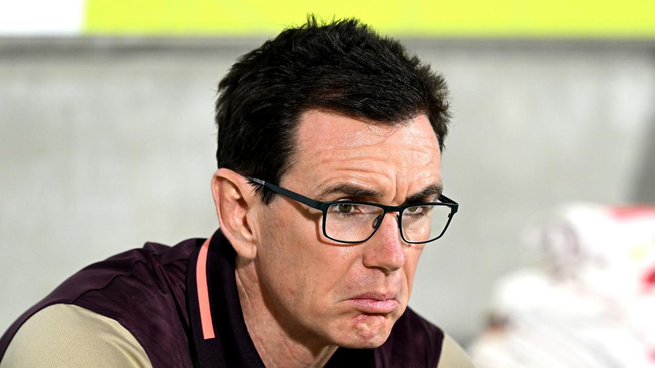 SUNSHINE COAST, AUSTRALIA - FEBRUARY 18: Football &amp; Performance Director for the Brisbane Broncos Ben Ikin watches on during the warm up before the NRL Trial Match between the Brisbane Broncos and the North Queensland Cowboys at Sunshine Coast Stadium on February 18, 2023 in Sunshine Coast, Australia. (Photo by Bradley Kanaris/Getty Images)