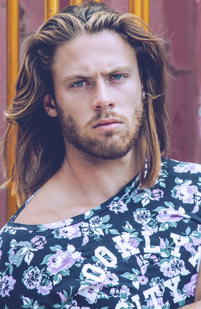 One of Tom Nunn’s modelling shots, which shows off his long and trendy hair. Picture: Bella Managememt.