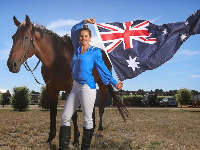 Michelle Payne riding 'Easy Peaceful Feeling' for Australia Day. Picture: Alex Coppel.