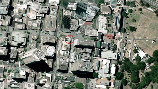 A bird’s-eye view of the location of the scene of the Martin Place siege.