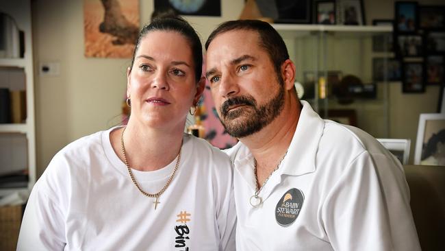 Michael and Kerri-Lyn Stewart are preparing for Walk for Balin on Friday, January 20, to mark a year since their son’s death. Picture: Patrick Woods.