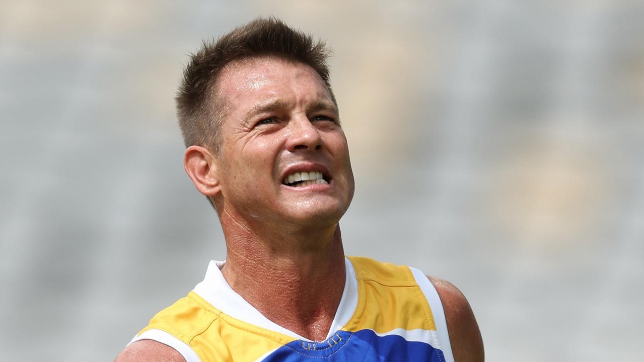 PERTH, AUSTRALIA – MARCH 26: Ex West Coast player Ben Cousins plays with the OWLS prior to the 2023 AFL Round 02 match between the West Coast Eagles and the GWS Giants at Optus Stadium on March 26, 2023 in Perth, Australia. (Photo by Will Russell/AFL Photos via Getty Images)