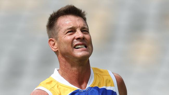 PERTH, AUSTRALIA – MARCH 26: Ex West Coast player Ben Cousins plays with the OWLS prior to the 2023 AFL Round 02 match between the West Coast Eagles and the GWS Giants at Optus Stadium on March 26, 2023 in Perth, Australia. (Photo by Will Russell/AFL Photos via Getty Images)